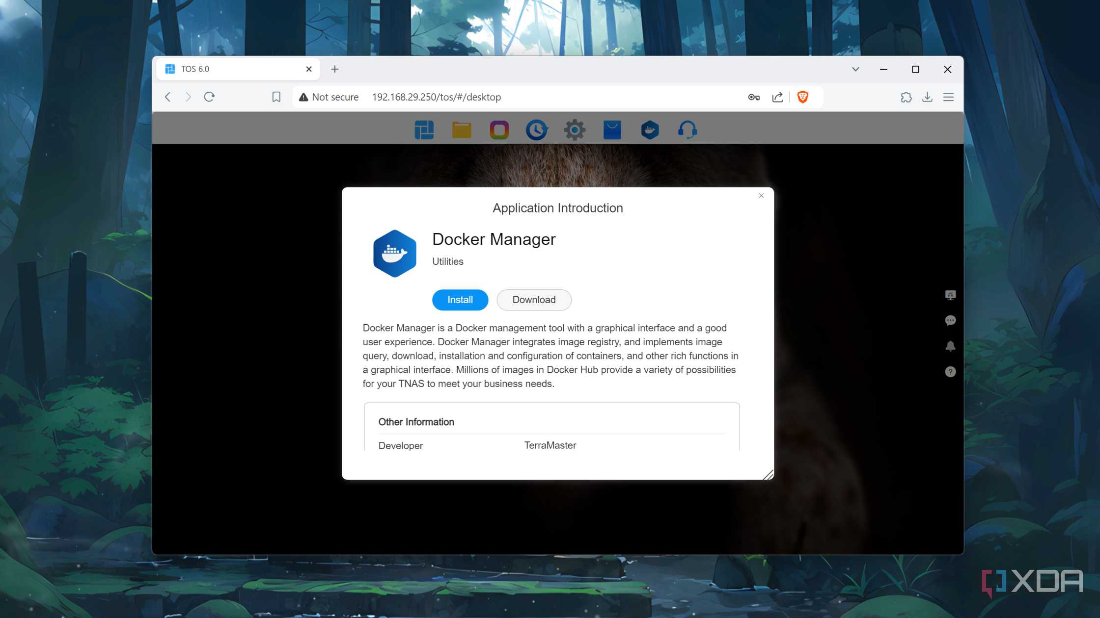 Installing the Docker Manager on the TerraMaster F8 SSD Plus NAS
