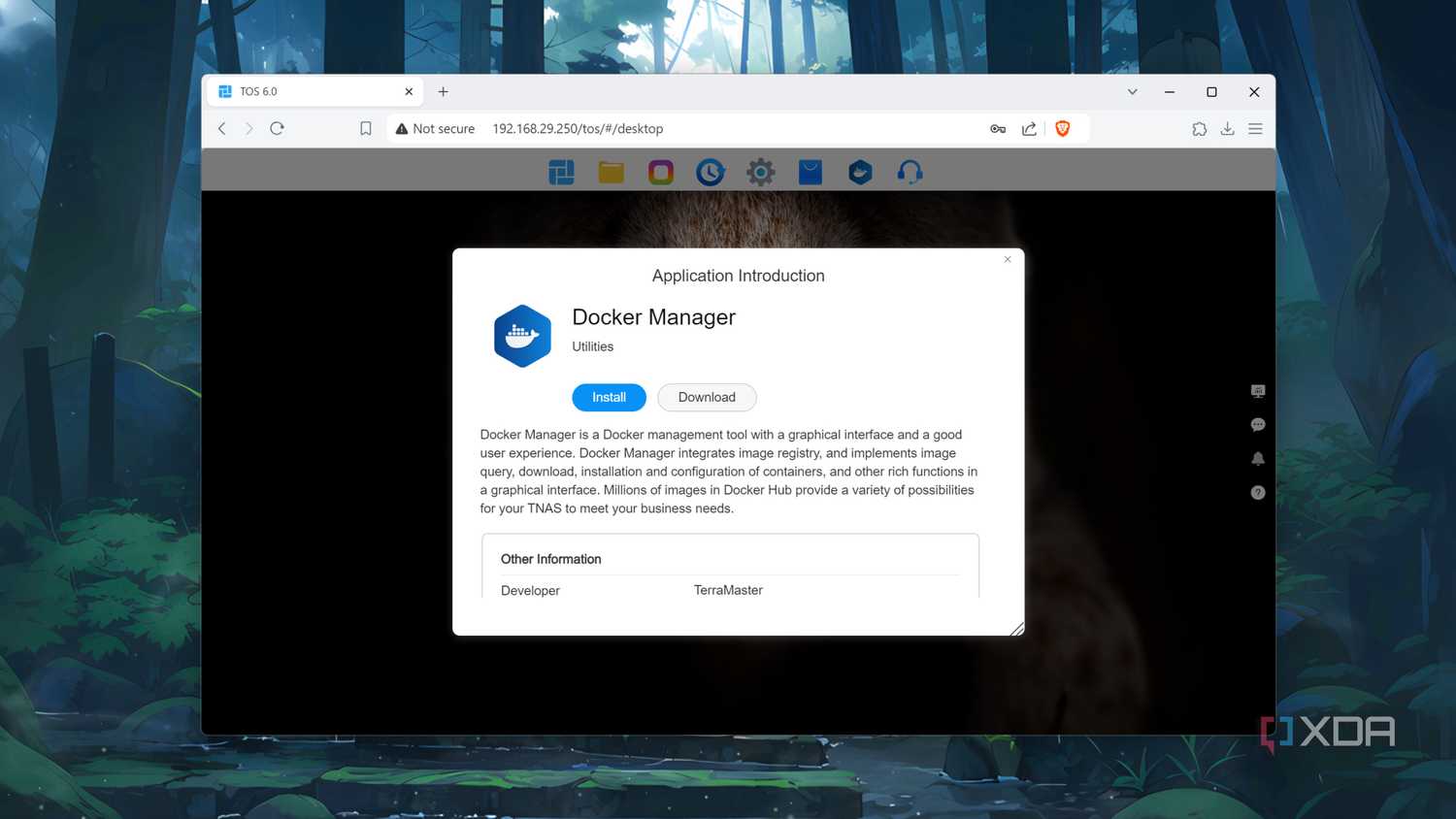 Installing the Docker Manager on the TerraMaster F8 SSD Plus NAS