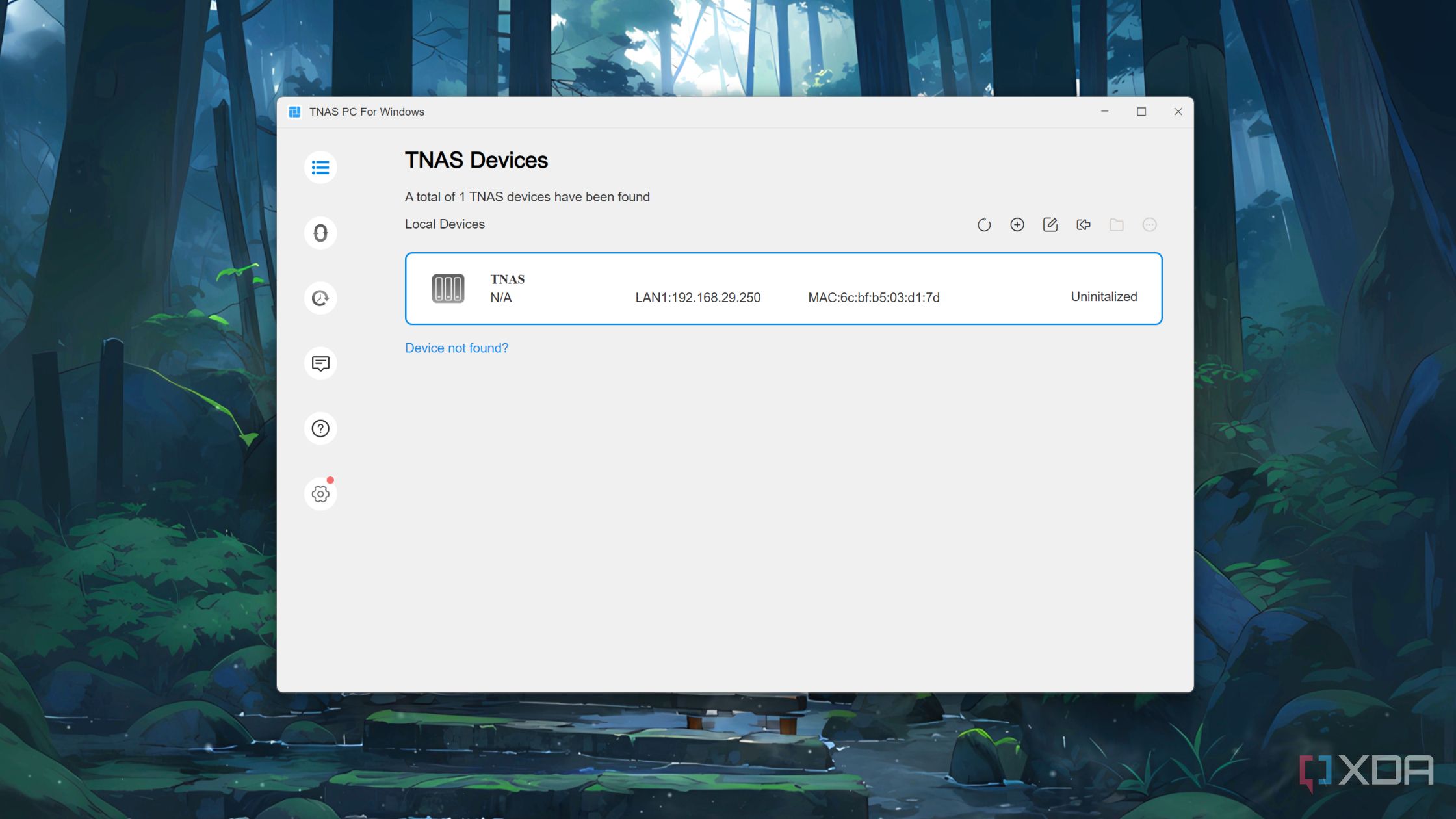 The TerraMaster PC companion app