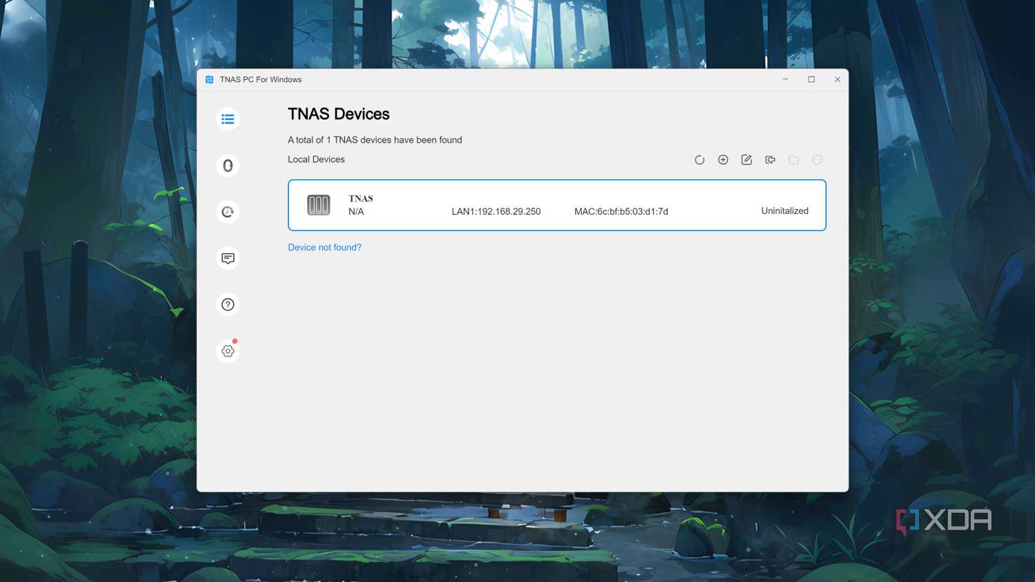 The TerraMaster PC companion app