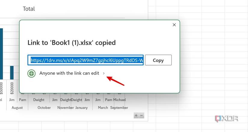 Excel sheet link settings