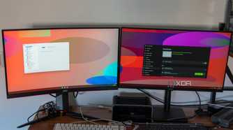 Two computer monitors side by side showing tools that help with monitor management