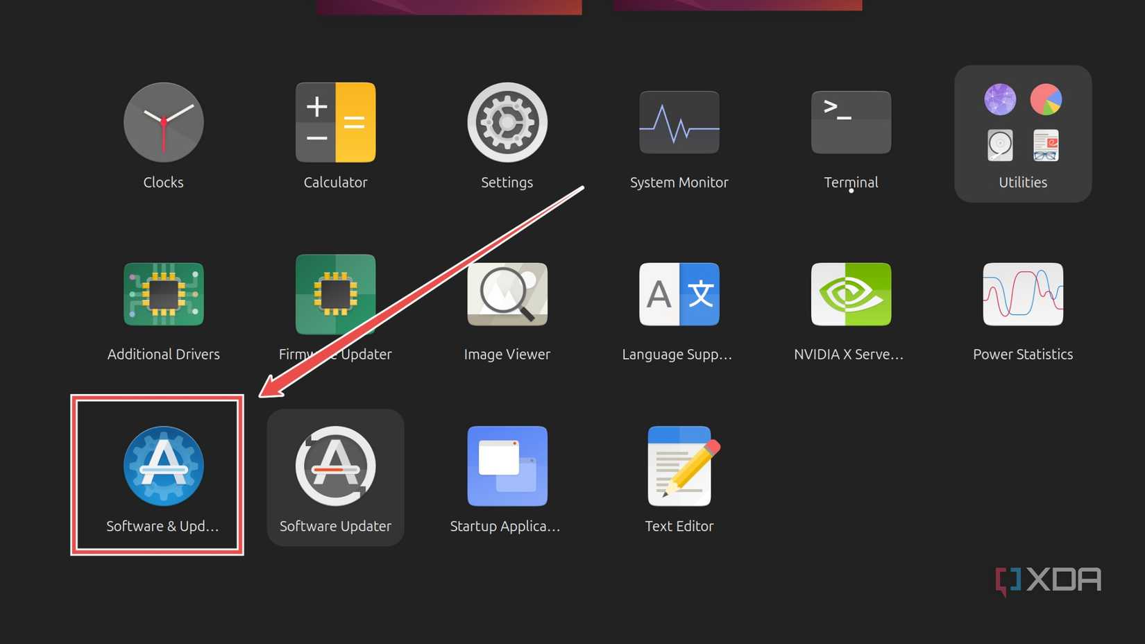 The Software & Updates app in Ubuntu