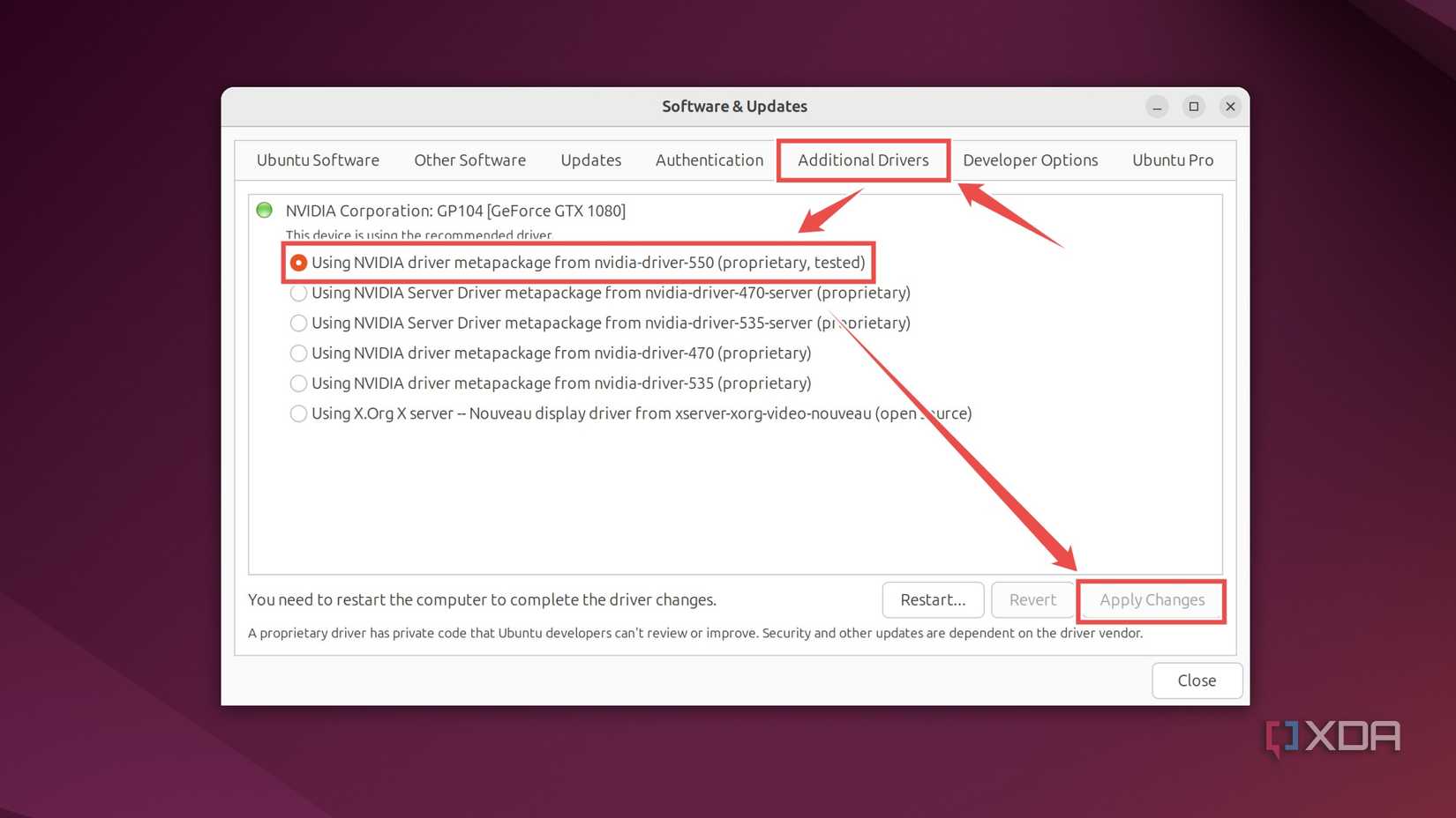 Switching the GPU drivers in Ubuntu