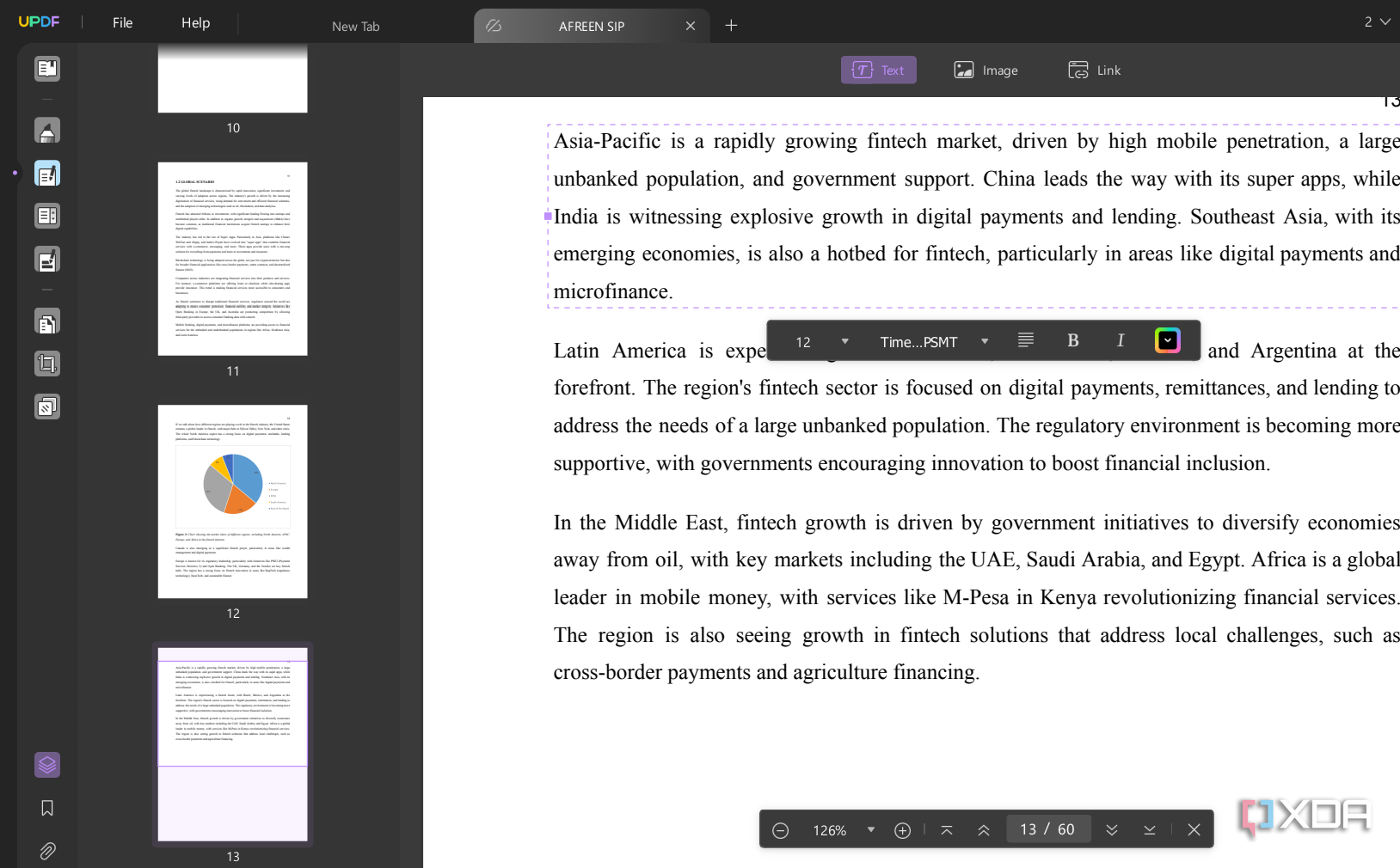 Screenshot showing UPDF PDF editor