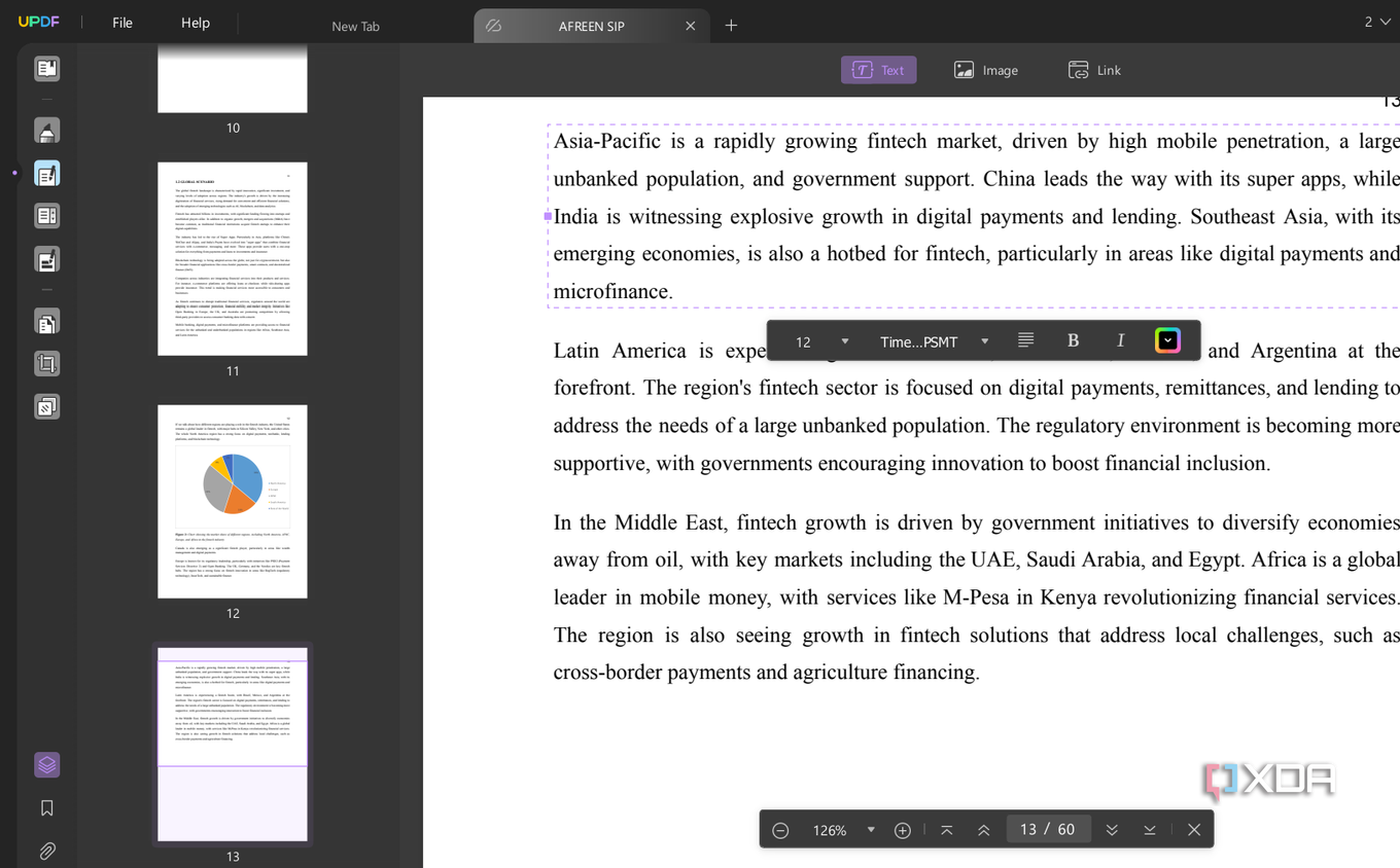 Screenshot showing UPDF PDF editor