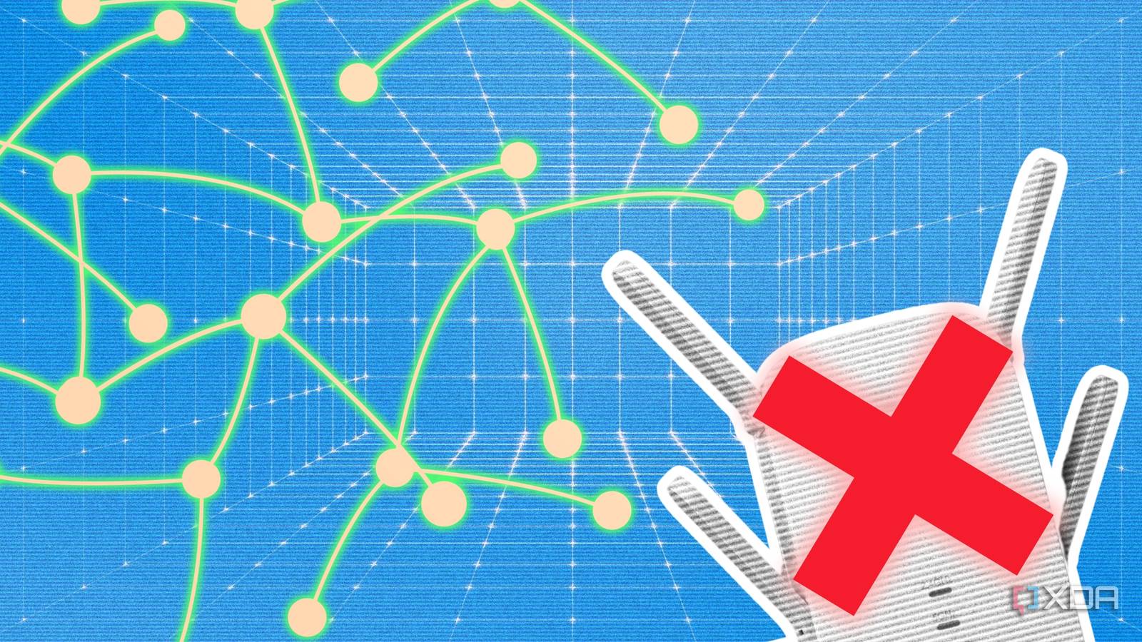 abstract graphics to represent using a mesh network instead of wifi repeaters