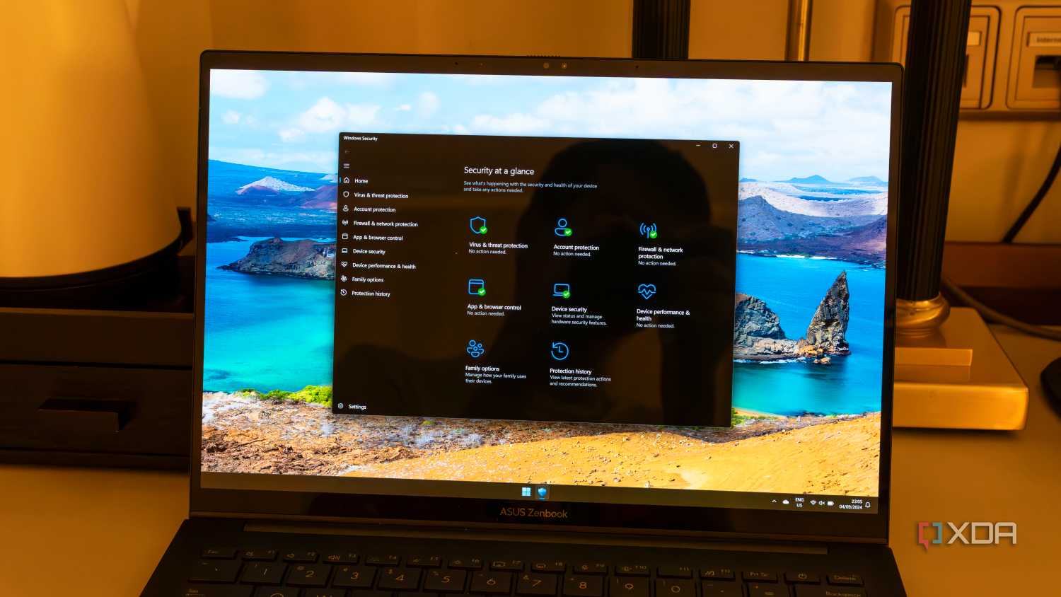 A Windows 11 laltop running Windows Security