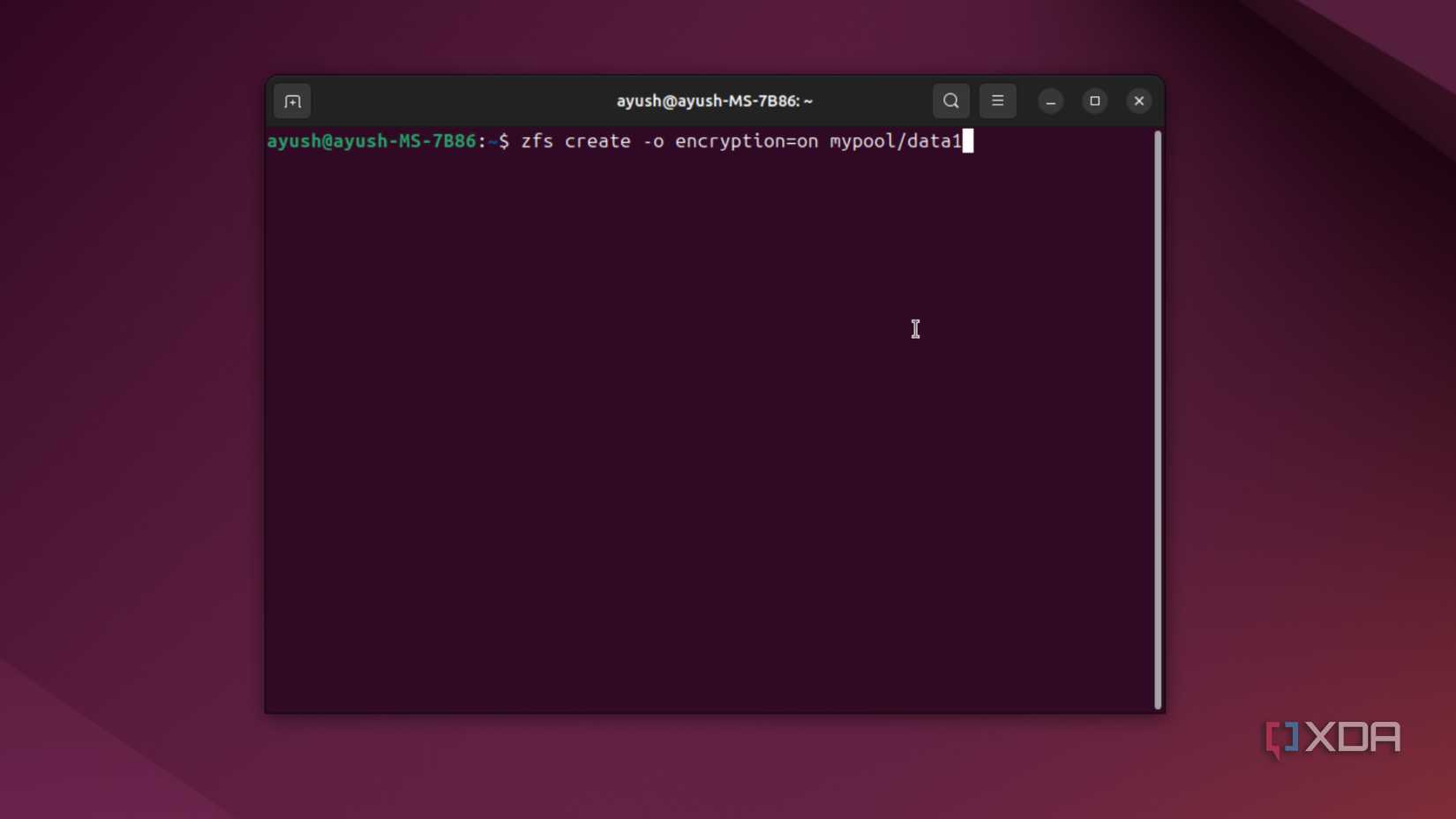Setting up encryption on a ZFS drive in Ubuntu