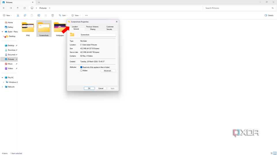 How to change where screenshots are saved by default in Windows 11