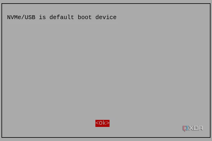 Confirm boot device