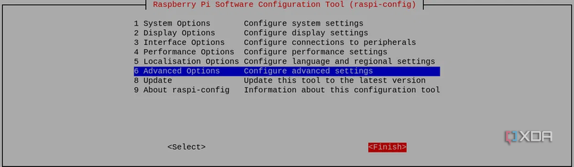 Choose finish in raspi-config