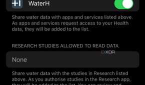 WaterH data source in Apple Health