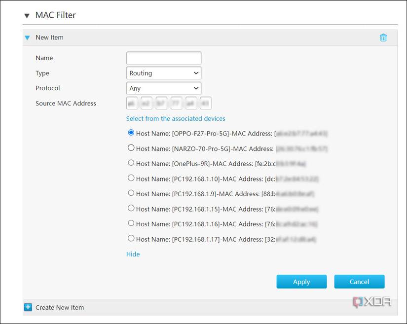 Applying Mac Filter