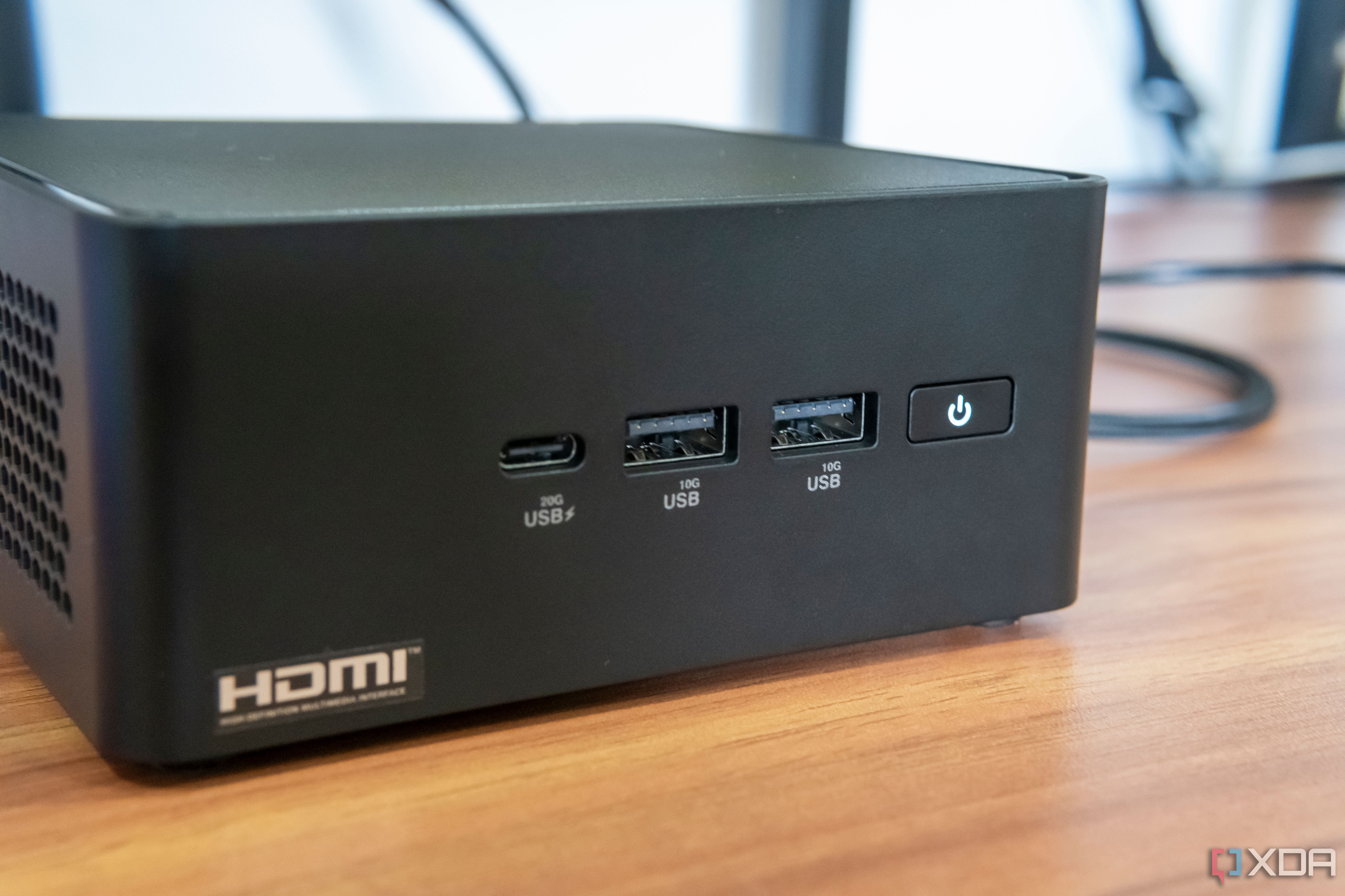 Close-up front view of the Asus NUC 14 Pro