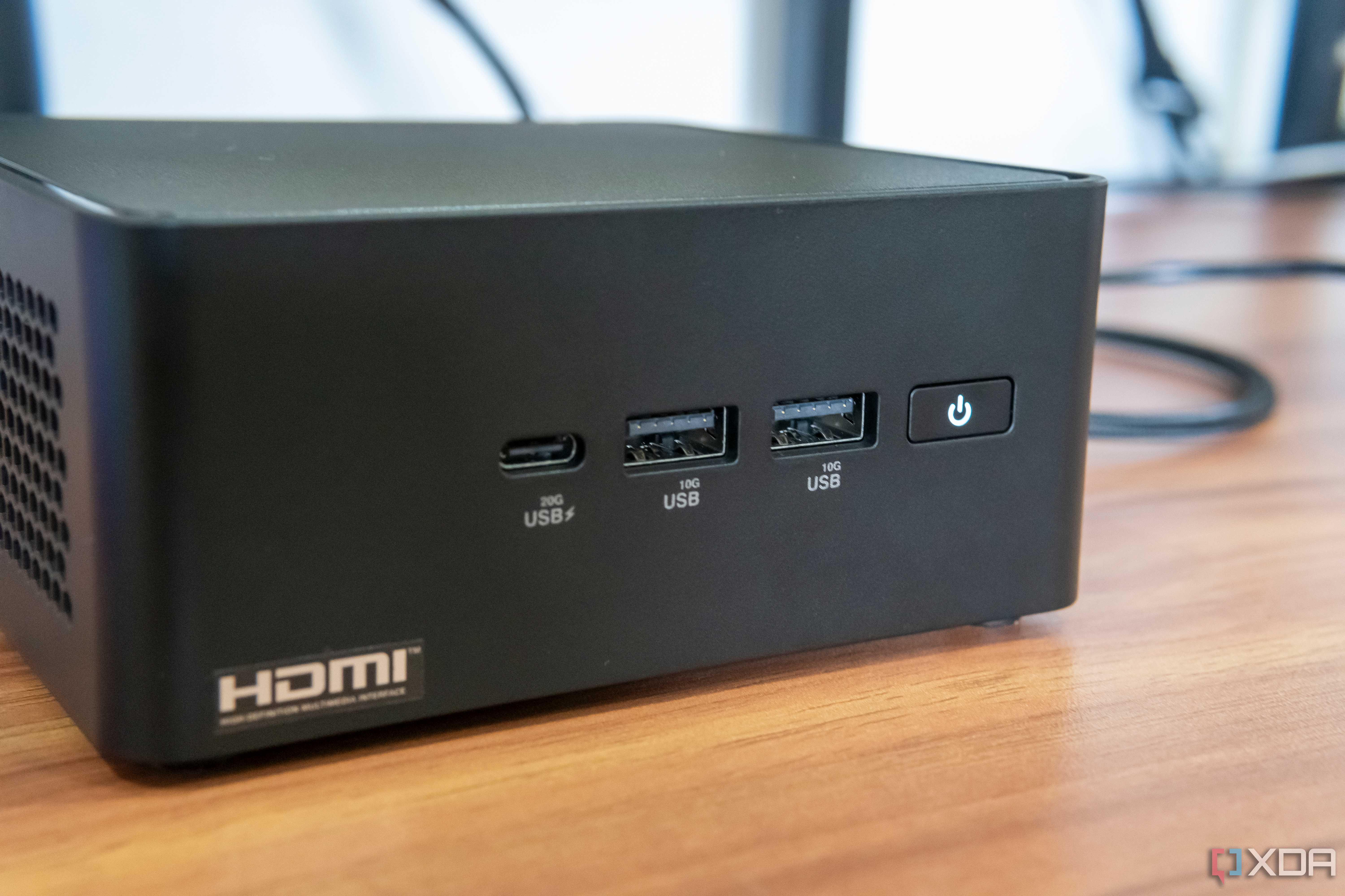 Close-up front view of the Asus NUC 14 Pro