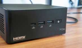 Close-up front view of the Asus NUC 14 Pro