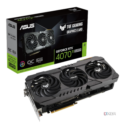 A transparent render of the Asus TUF GAMING GeForce RTX 4070 Ti