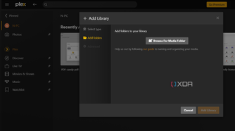 Screenshot showing option to browse media on Plex