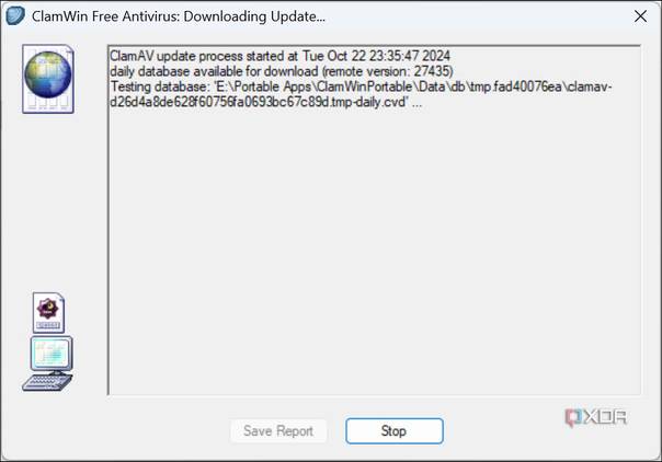 ClamWin Antivirus updating virus definition database