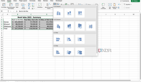 Column chart options in Excel