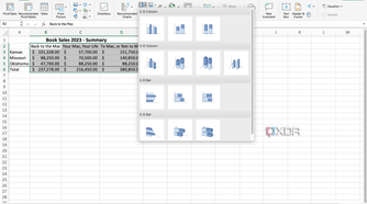 Column chart options in Excel