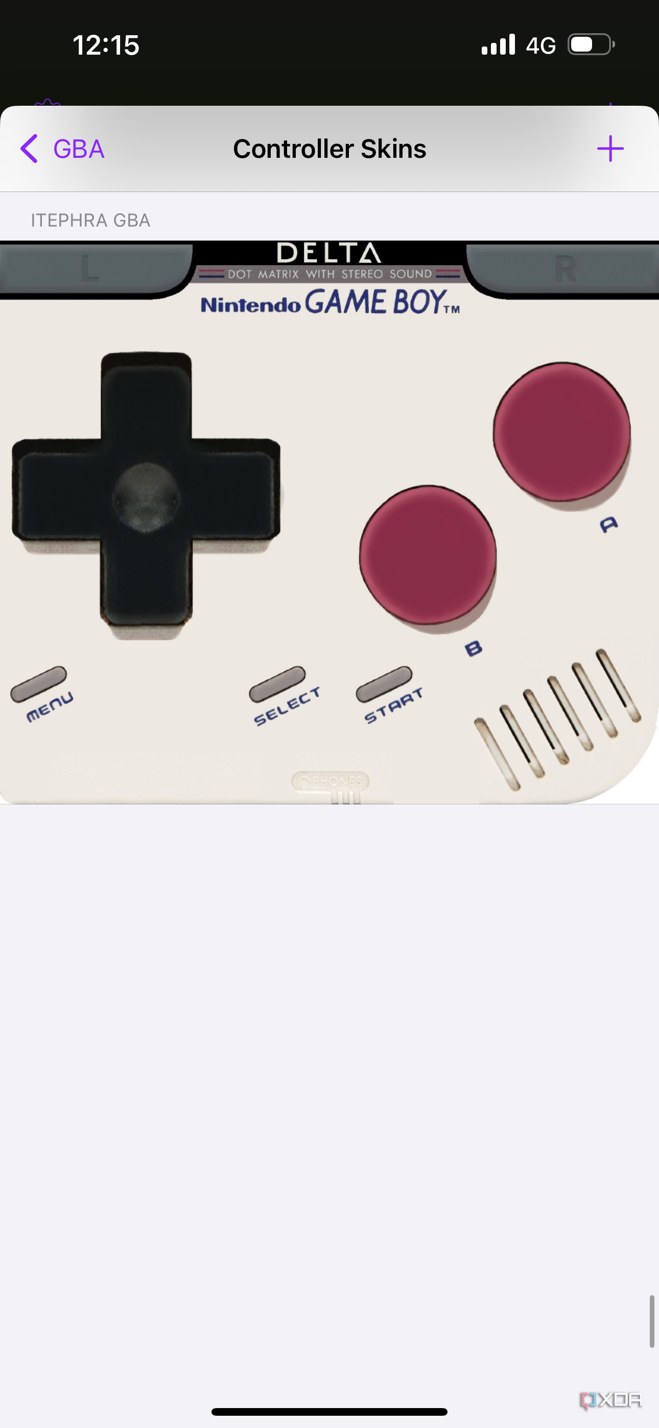 Using an alternative Game Boy skin for Delta