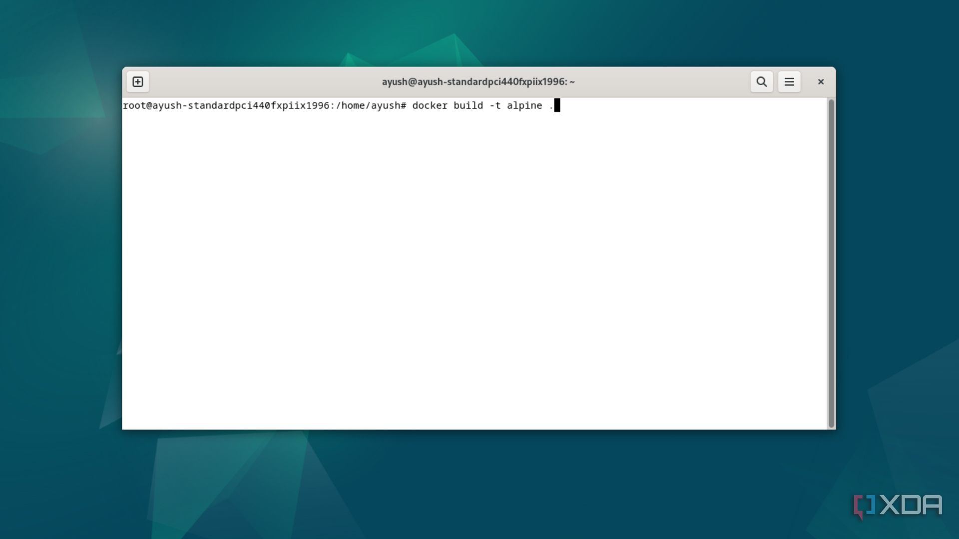 Executing the docker build command in Debian