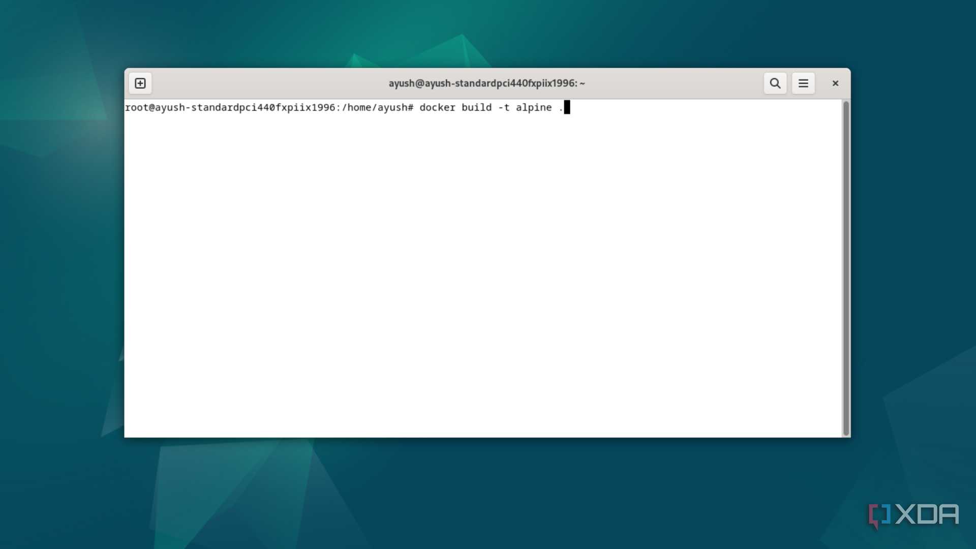 Executing the docker build command in Debian