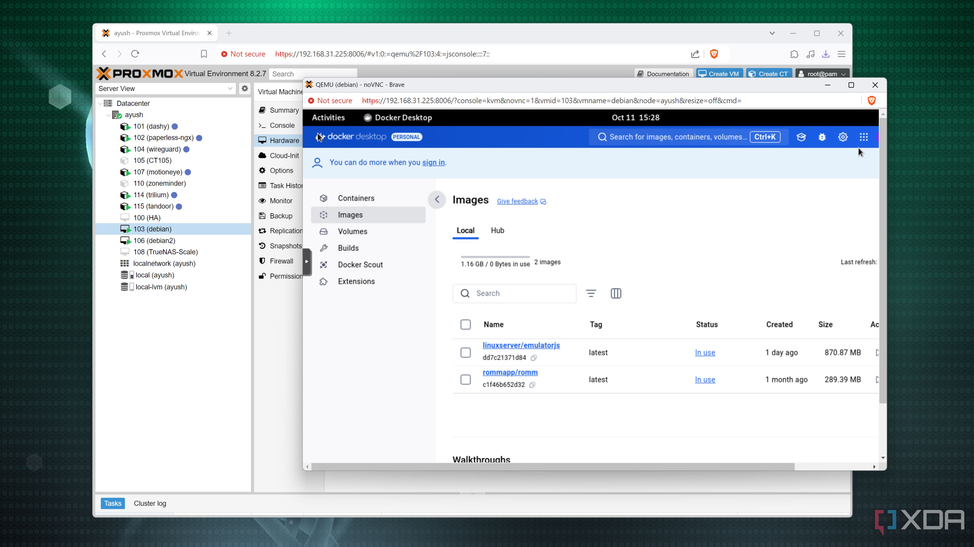 Running Docker inside Proxmox