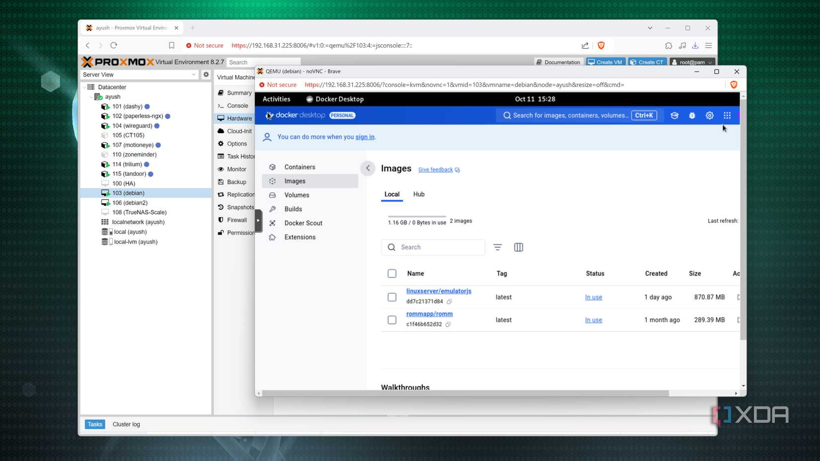 Running Docker inside Proxmox