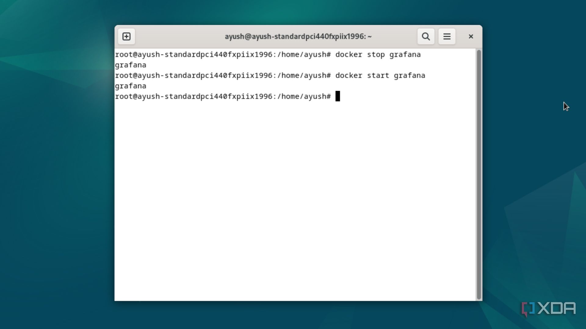 Executing the docker start command in Debian