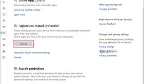 Turn On Reputation-based Protection