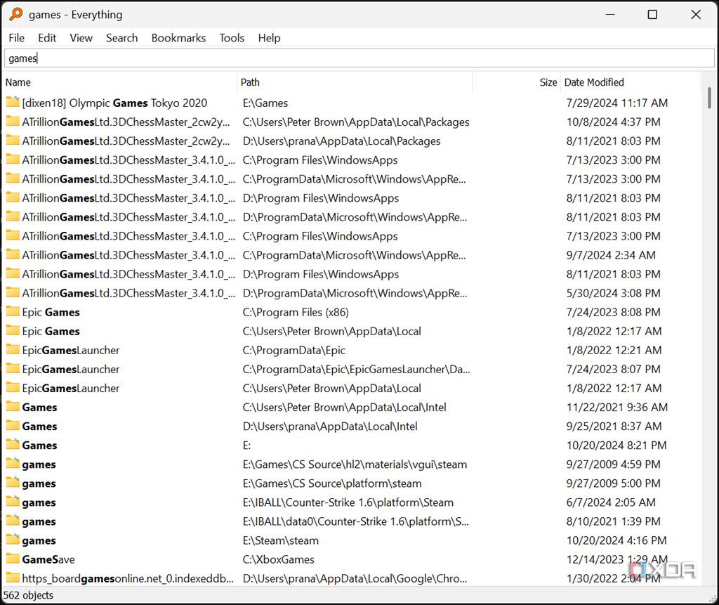 Everything "games" search