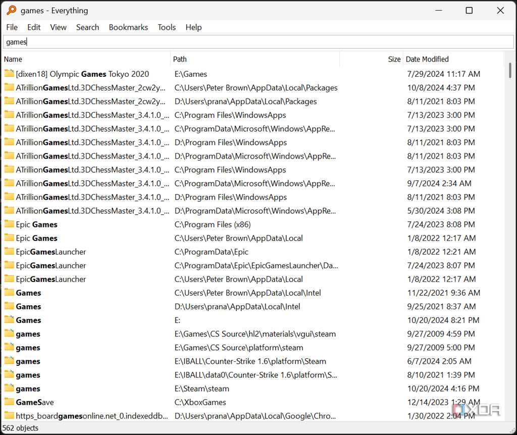 Everything "games" search