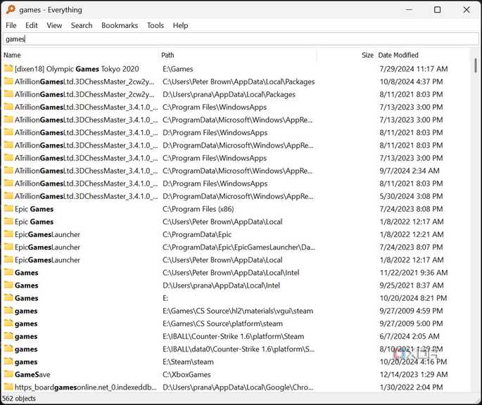 Everything "games" search