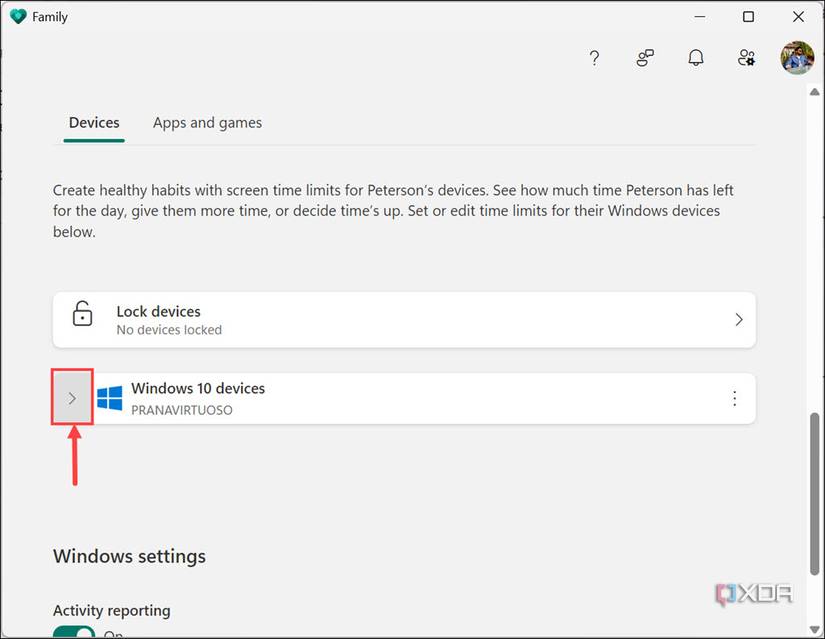 Expand the device to set time limits