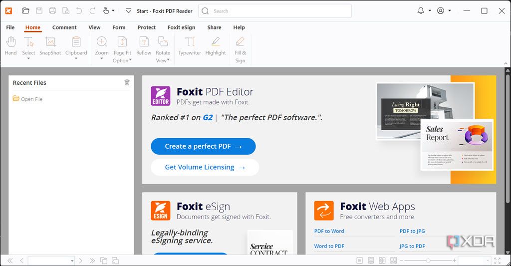 Foxit PDF Reader user interface