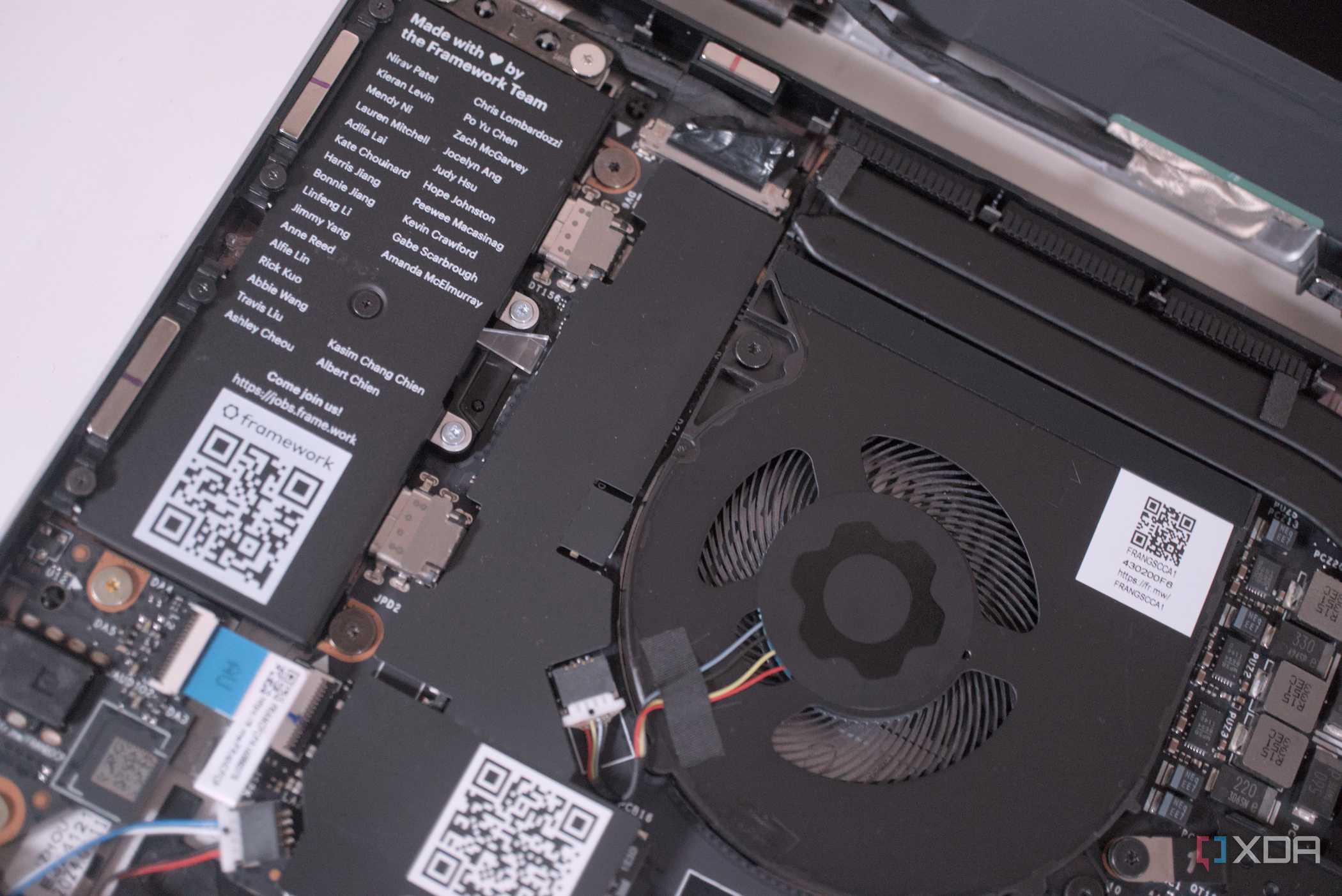 Framework Laptop 13 AMD cooling