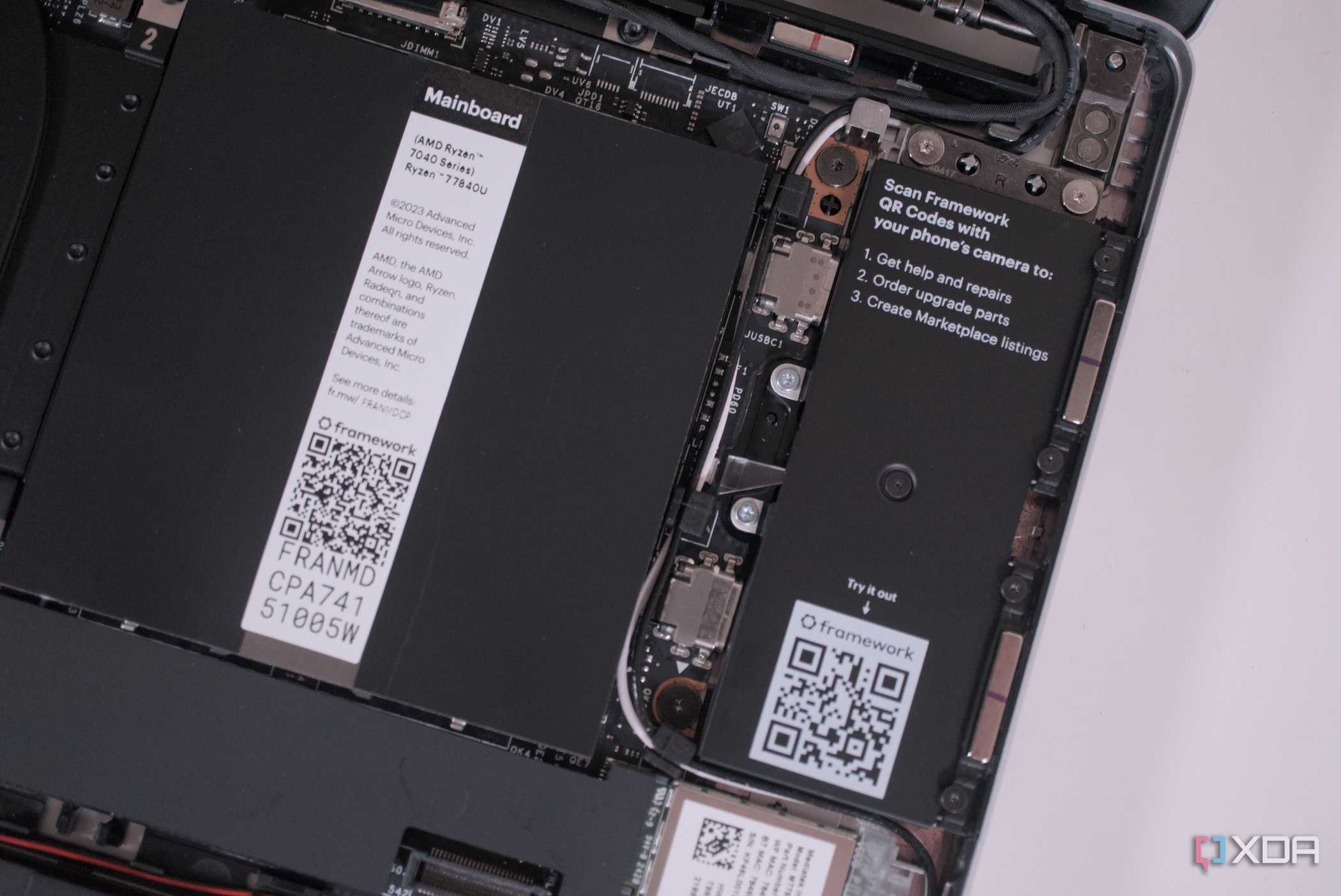 Framework Laptop 13 AMD get help sticker