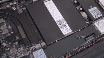 An image of a Framework Laptop 13 AMD RAM slots.