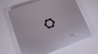 Framework Laptop 13 (AMD) seen from the top.