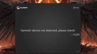 A screenshot of the GameSir Nexus app failing to detect the Tarantula Pro