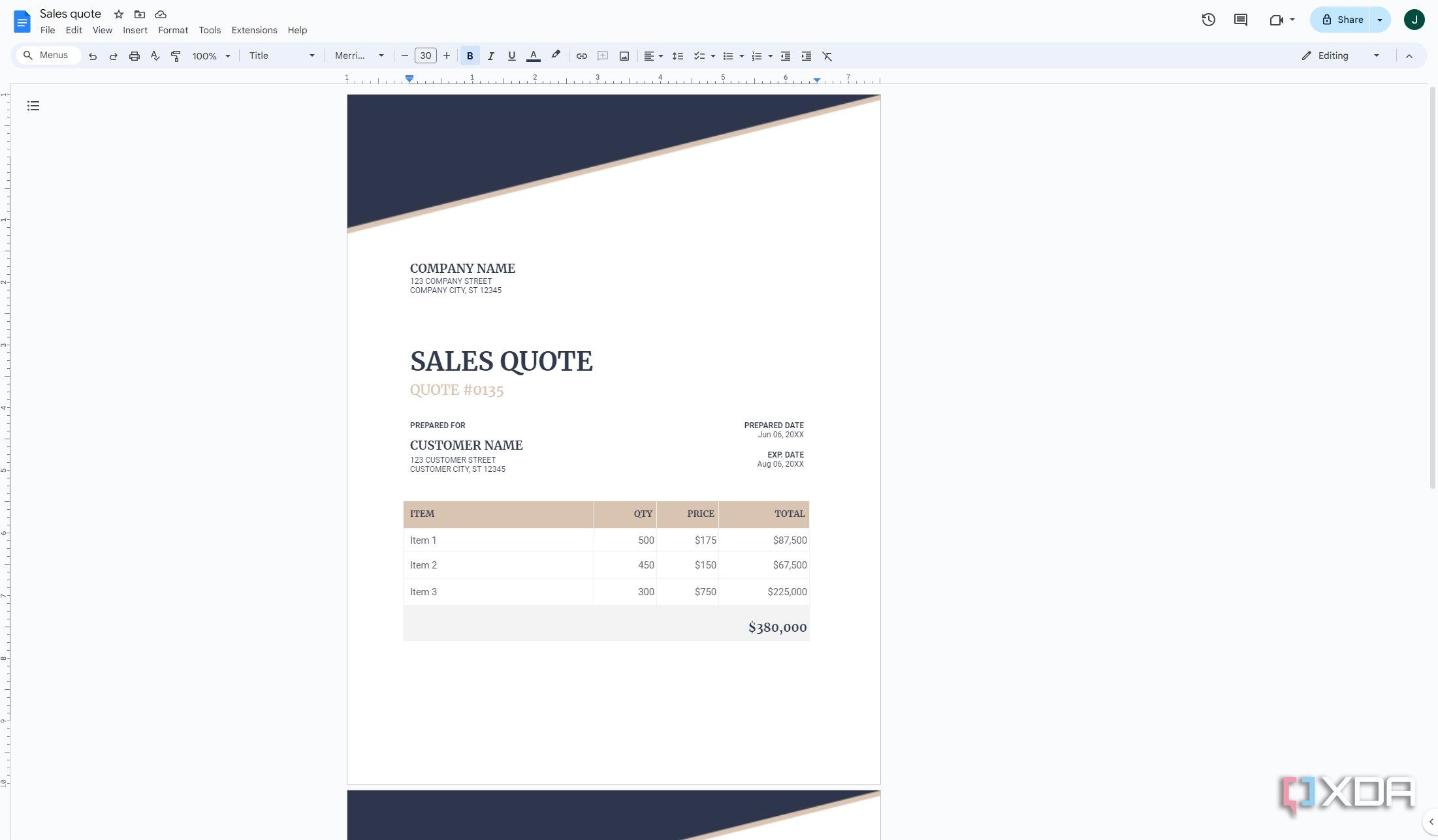 Screenshot of Google Docs with no dark mode (2)
