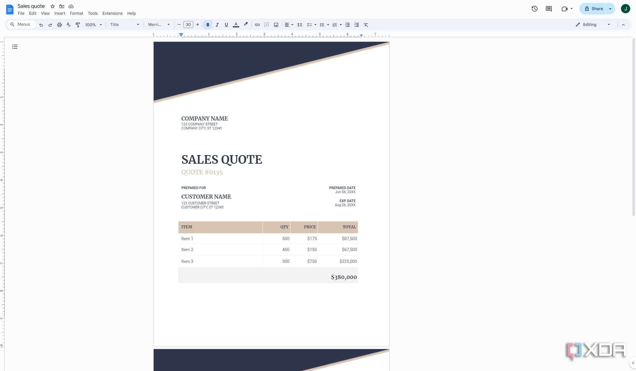 Screenshot of Google Docs with no dark mode (2)