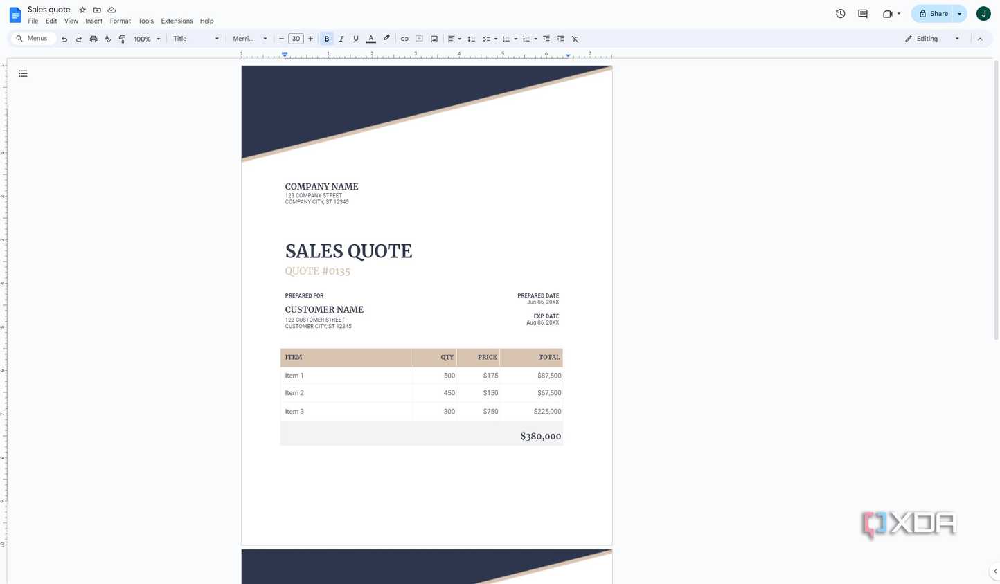 Screenshot of Google Docs with no dark mode (2)