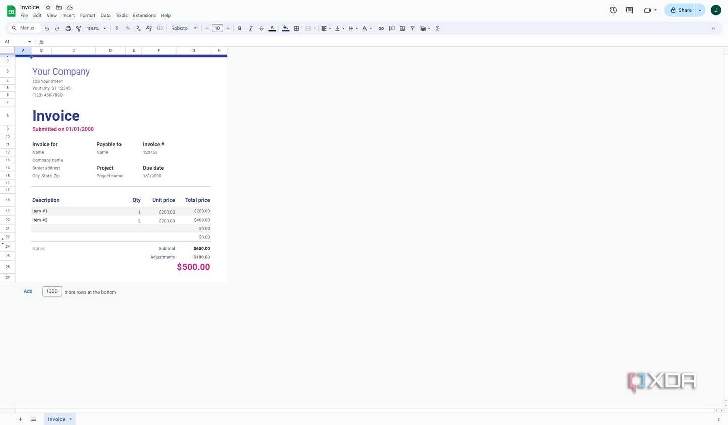 Screenshot of Google Docs with no dark mode