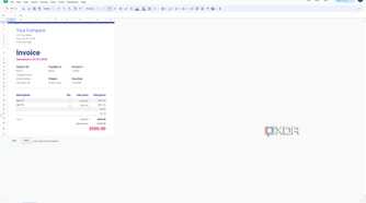 Screenshot of Google Docs with no dark mode