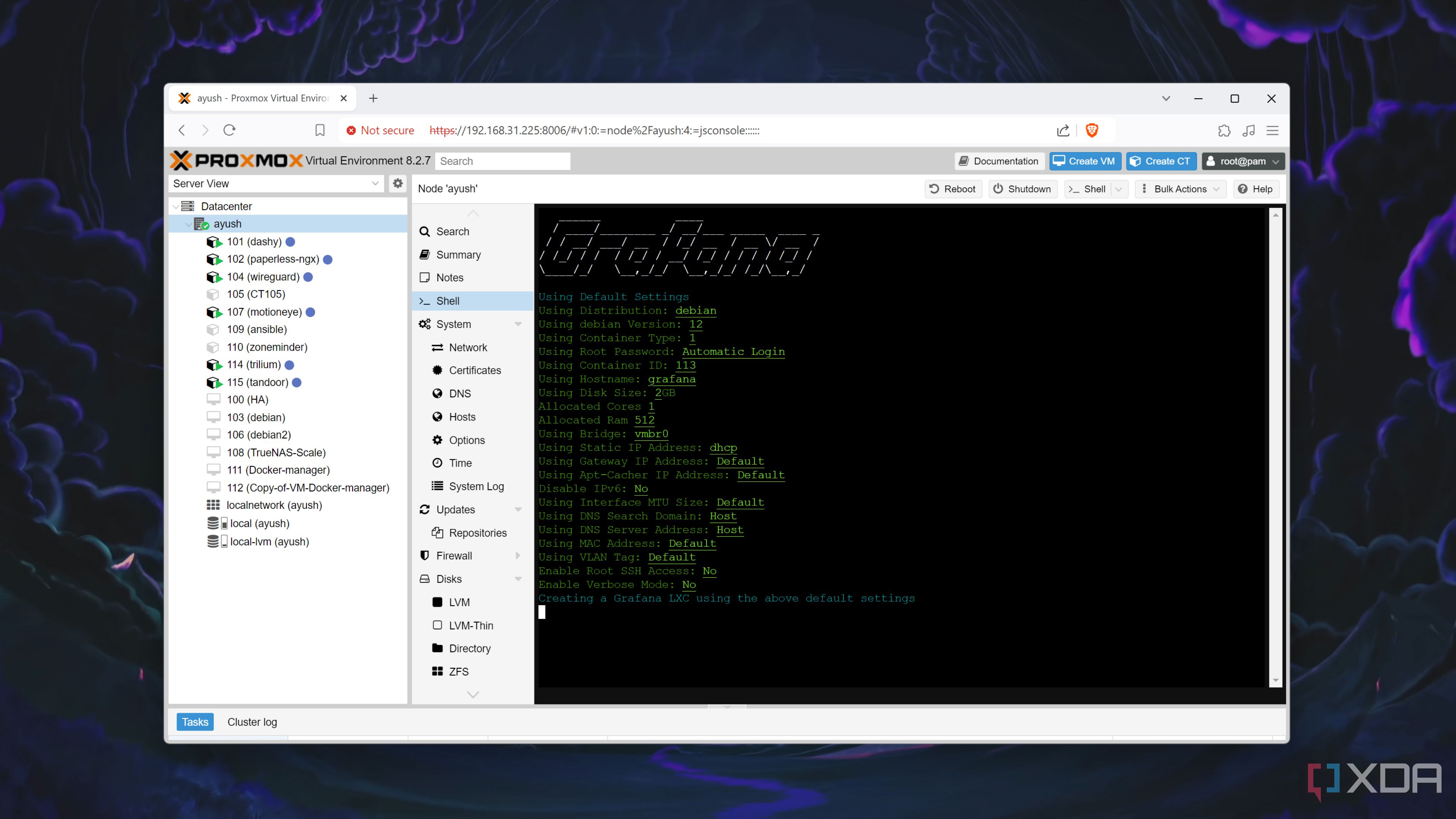 Installing Grafana on Proxmox