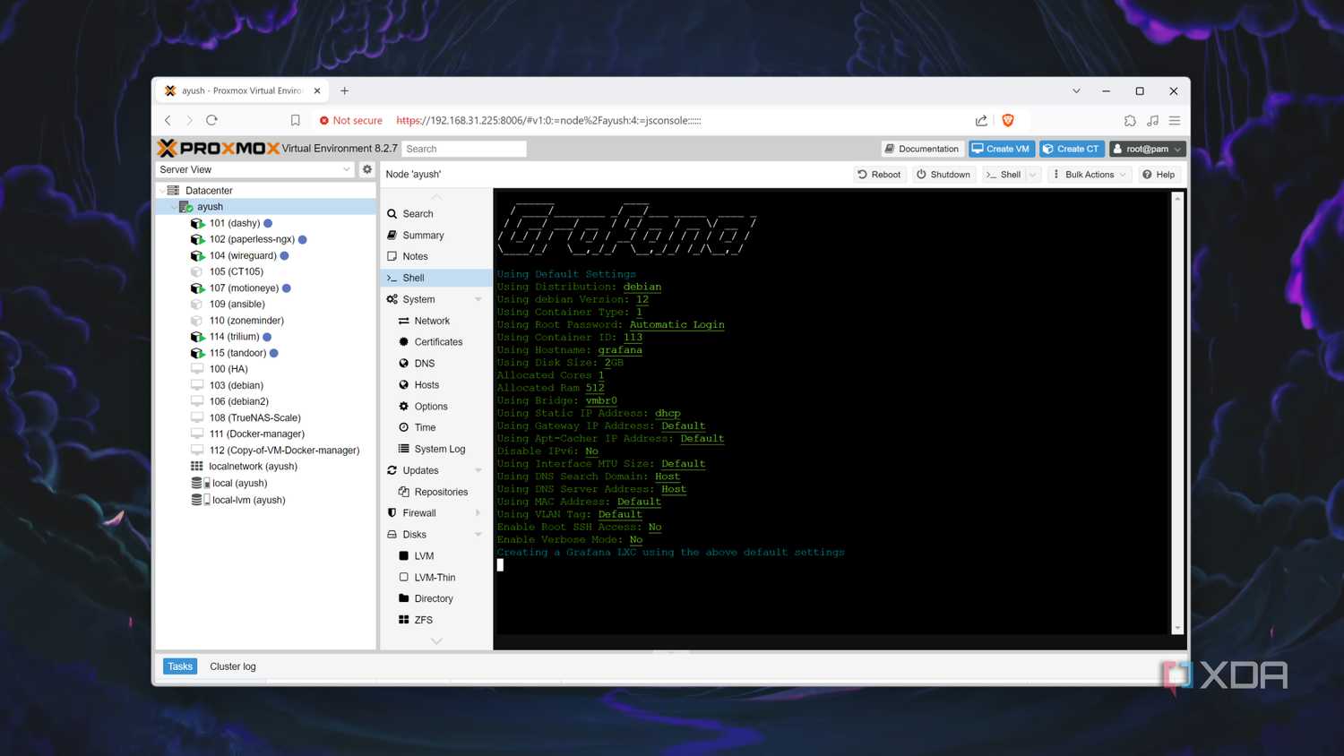 Installing Grafana on Proxmox